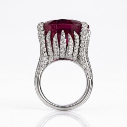 Reddish Cathedral Zircon Cocktail Ring for Women